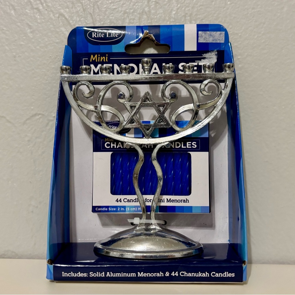 Rite Lite Mini Menorah Hanukkah Set with 44 Candles Holiday